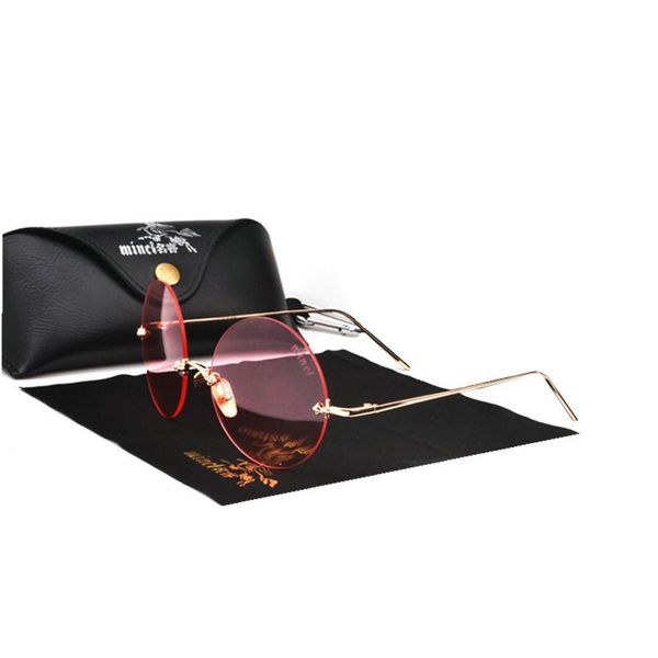 sunglasses round women fashion metal frame rimless shape sun glasses vintage brand design female clear eyewear with box fml, White;black
sunglasses round women fashion metal frame rimless shape sun glasses vintage brand design female clear eyewear with box fml, White;black