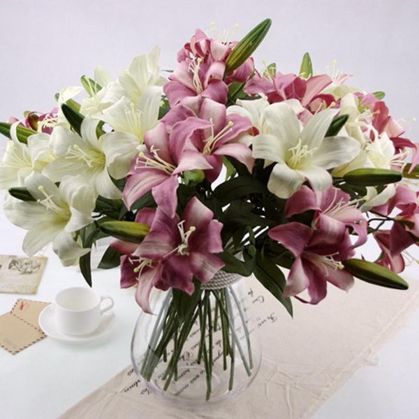 decorative flowers & wreaths 1pcs large silk lily artificial flower head for wedding/party decoration diy garland floristry fake 6 colors
decorative flowers & wreaths 1pcs large silk lily artificial flower head for wedding/party decoration diy garland floristry fake 6 colors
