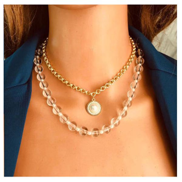 new luxury jewelry wholesale personality fashion transparent pearl necklace european and american goddess temperament versatile necklace, Golden;silver
new luxury jewelry wholesale personality fashion transparent pearl necklace european and american goddess temperament versatile necklace, Golden;silver