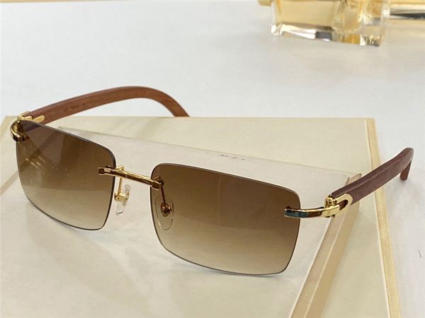 new fashion design sunglasses 0228 frameless small square lens wooden temples business style design uv400 protective glasses, White;black
new fashion design sunglasses 0228 frameless small square lens wooden temples business style design uv400 protective glasses, White;black