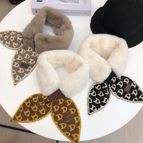 new d letter fur collar scarf women's brand plush knitted neck scarf for warmth and thickening in autumn and winter klwe, Blue;gray
new d letter fur collar scarf women's brand plush knitted neck scarf for warmth and thickening in autumn and winter klwe, Blue;gray