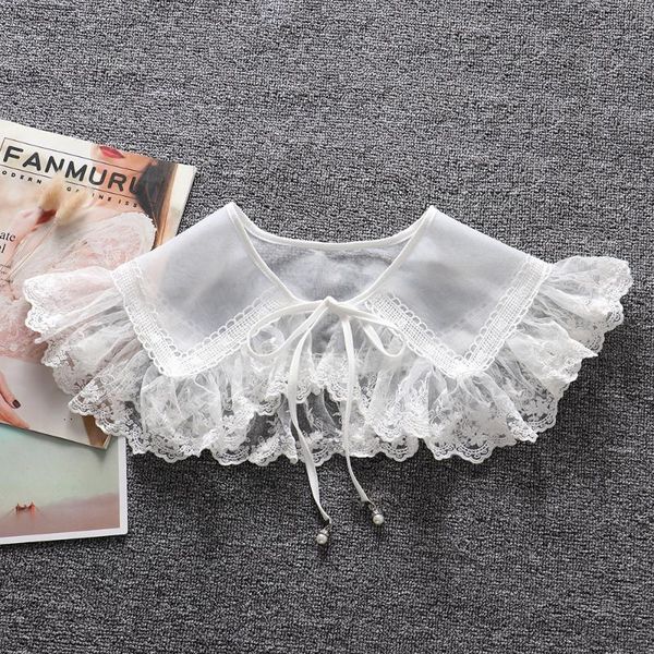 bow ties korean white lace floral lapel fake collar for women dress false neck shawl wrap detachable shirt cape, Black;gray
bow ties korean white lace floral lapel fake collar for women dress false neck shawl wrap detachable shirt cape, Black;gray