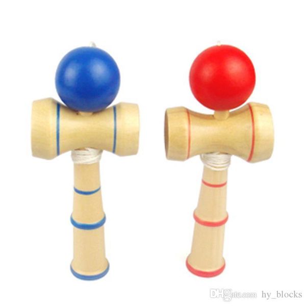 13cm Small Size Kendama Ball Japanese Traditional Wood Game Toy Education Gift Red Blue 2 Colors Novelty Toys Gift J071503#