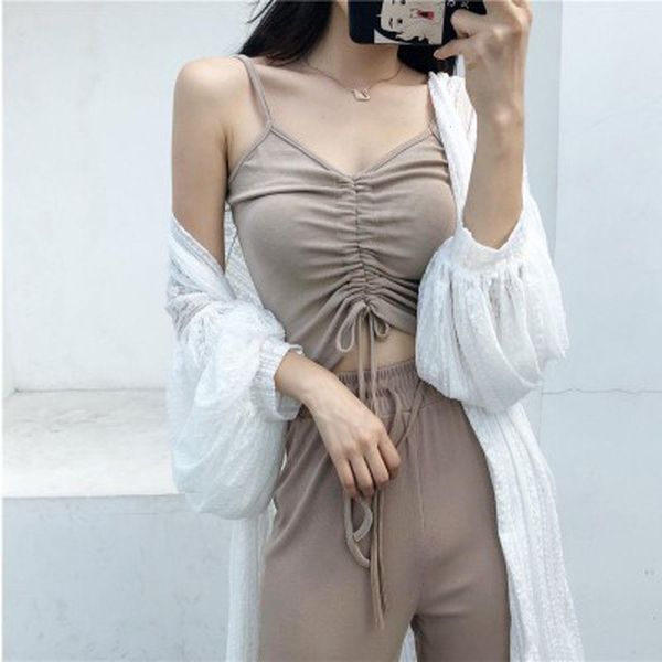 sweet cropped summer women's korean style lace up drawstring adjustable knit camis tank wdc4916, White
sweet cropped summer women's korean style lace up drawstring adjustable knit camis tank wdc4916, White