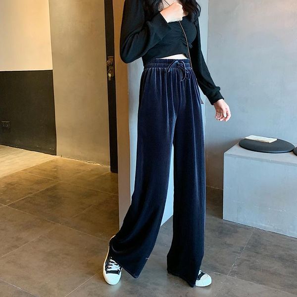 pleuche wide leg pants women winter warm elastic high waist trousers fashion female casual loose long pantalon streetwear, Black;white
pleuche wide leg pants women winter warm elastic high waist trousers fashion female casual loose long pantalon streetwear, Black;white