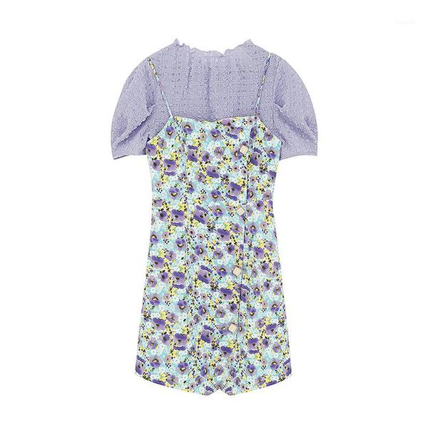 perhaps u women violet o-neck mini straped dress two pieces set summer floral print green t04301, White
perhaps u women violet o-neck mini straped dress two pieces set summer floral print green t04301, White