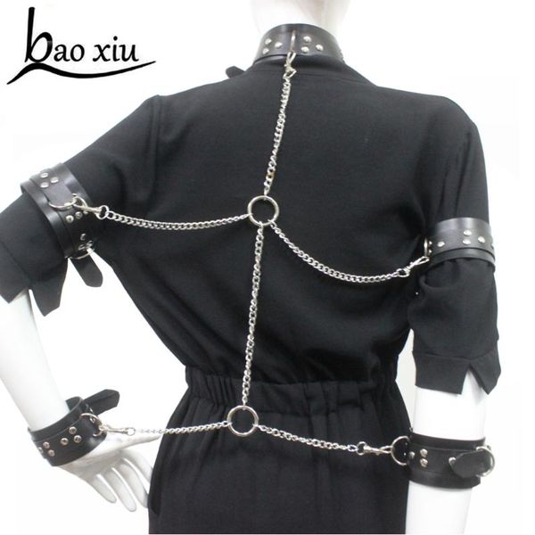 chokers women bondage chain necklace adjustable metal buckle leather bracelet collar set fetish club statement choker, Golden;silver
chokers women bondage chain necklace adjustable metal buckle leather bracelet collar set fetish club statement choker, Golden;silver