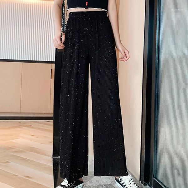 fashion wide leg pants women summer autumn casual high elastic waist solid long loose trousers drawstring femme dropship z1, Blue
fashion wide leg pants women summer autumn casual high elastic waist solid long loose trousers drawstring femme dropship z1, Blue
