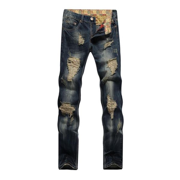 men's jeans original brand denim pants men biker cowboy trousers hip hop broken fashion design straight ripped cotton, Blue
men's jeans original brand denim pants men biker cowboy trousers hip hop broken fashion design straight ripped cotton, Blue