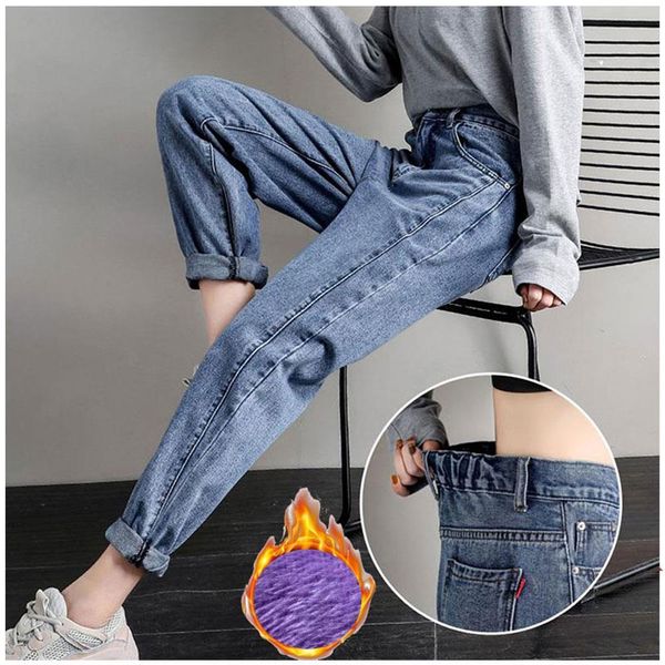 women winter fleece jeans mujer boyfriend jeans for plus size with elastic waist jeans woman warm loose denim pants trousers, Black;white
women winter fleece jeans mujer boyfriend jeans for plus size with elastic waist jeans woman warm loose denim pants trousers, Black;white