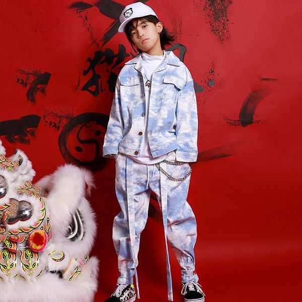 stage wear hip hop costumes sky blue tie-dye denim loose jacket boy girl street dance performance clothes children modern dn4993, Black;red
stage wear hip hop costumes sky blue tie-dye denim loose jacket boy girl street dance performance clothes children modern dn4993, Black;red