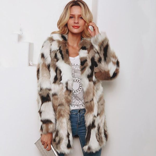 autumn winter new women mixed color faux fur coat slim thick warm fur jacket women luxury outerwear overcoat plus size s-3xl, Black
autumn winter new women mixed color faux fur coat slim thick warm fur jacket women luxury outerwear overcoat plus size s-3xl, Black