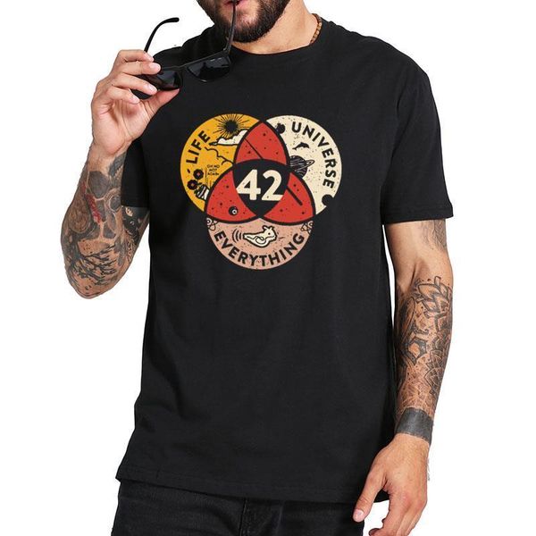 42 answer to life universe and everything t-shirt 100% cotton soft comfortable tee, White;black
42 answer to life universe and everything t-shirt 100% cotton soft comfortable tee, White;black