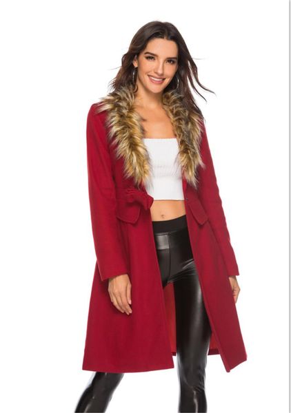 women's wool & blends women fur jacket collar deep v neck bowknot long sleeve coat slim solid womens outerwear, Black
women's wool & blends women fur jacket collar deep v neck bowknot long sleeve coat slim solid womens outerwear, Black