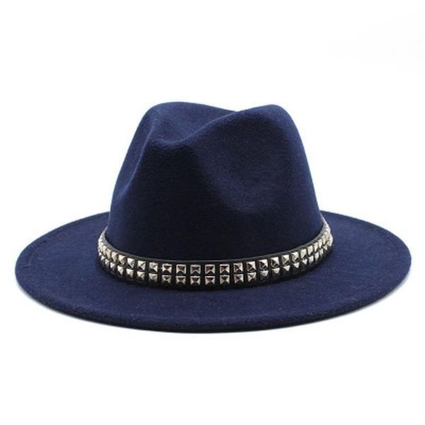 felted hats men vintage jazz caps big brim solid color rivet band belt fedora hats autumn winter western cowboy winter hat, Blue;gray
felted hats men vintage jazz caps big brim solid color rivet band belt fedora hats autumn winter western cowboy winter hat, Blue;gray