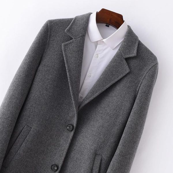 wool coat men's medium long new korean version of over knee thickened windbreaker slim double face woolen overcoat man, Tan;black
wool coat men's medium long new korean version of over knee thickened windbreaker slim double face woolen overcoat man, Tan;black