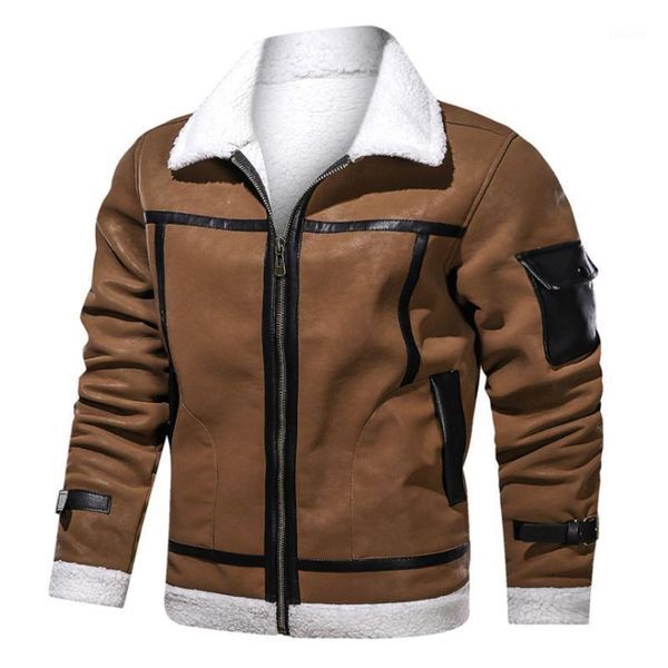 men's winter jacket 2020 motorcycle fleece leather coats lapel faux leather fashion pilot outwear1, Black
men's winter jacket 2020 motorcycle fleece leather coats lapel faux leather fashion pilot outwear1, Black