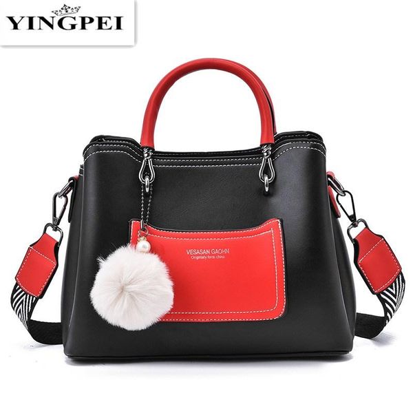 women pu leather shoulder bag with fur ball crossbody bags female fashion totes handbag all-match handle bag purse black
women pu leather shoulder bag with fur ball crossbody bags female fashion totes handbag all-match handle bag purse black