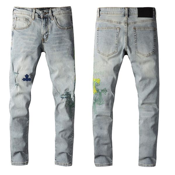 new original mens fashion designer mens indigo jeans distressed moto denim joggers washed pleated jean rivet pants size 28-40, Blue
new original mens fashion designer mens indigo jeans distressed moto denim joggers washed pleated jean rivet pants size 28-40, Blue