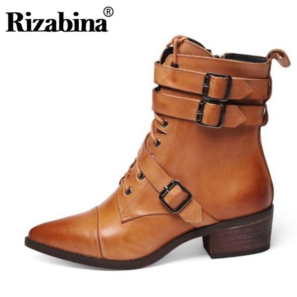 boots rizabina real leather women ankle zipper buckle motorcycle cross strap thick heels shoes size 33-42, Black
boots rizabina real leather women ankle zipper buckle motorcycle cross strap thick heels shoes size 33-42, Black