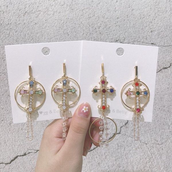 mengjiqiao 2020 new vintage luxury colorful crystal cross dangle earrings for women elegant circle tassel party jewelry gifts1, Silver
mengjiqiao 2020 new vintage luxury colorful crystal cross dangle earrings for women elegant circle tassel party jewelry gifts1, Silver