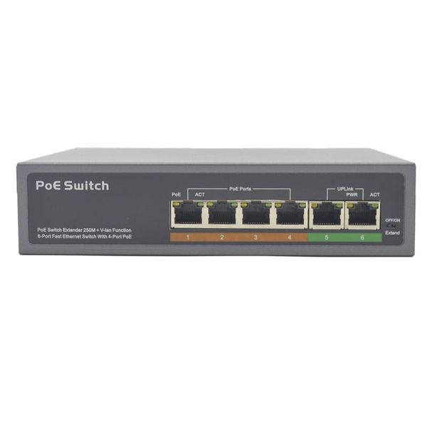 network switches pse604ex v2.0 standard 48v 4+2 port smart poe switch camera for cctv(eu plug)
network switches pse604ex v2.0 standard 48v 4+2 port smart poe switch camera for cctv(eu plug)