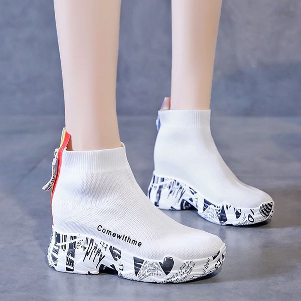 lucyever moda estiramento pano cunhas grossas tnis branco preto alta superior plataforma mulher aumento de altura sapatos, Black
lucyever moda estiramento pano cunhas grossas tnis branco preto alta superior plataforma mulher aumento de altura sapatos, Black