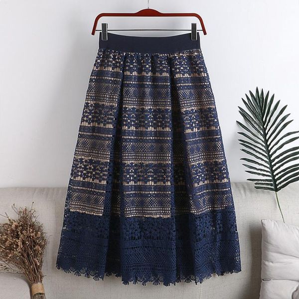 skirts saliency autumn and winter style high waist a-line thin zipper lace crochet hollow embroidery flower mid-length skirt, Black
skirts saliency autumn and winter style high waist a-line thin zipper lace crochet hollow embroidery flower mid-length skirt, Black
