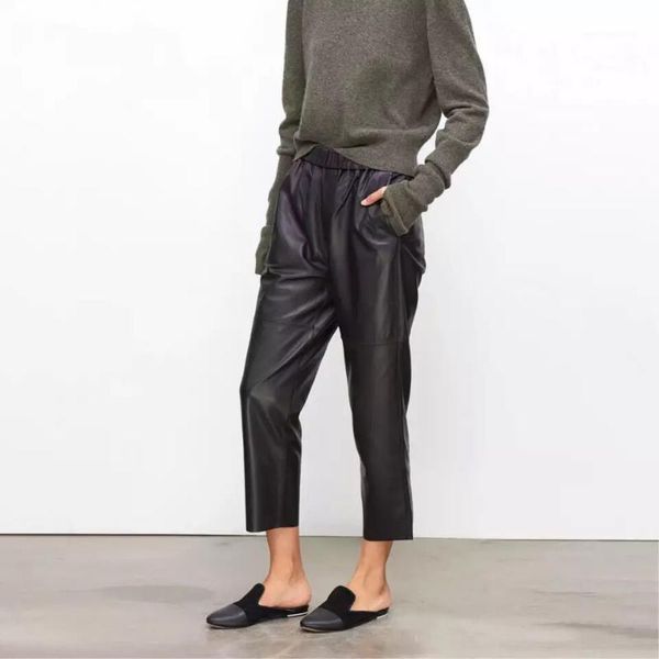 women's pants & capris women 100% fashion natural genuine sheep leather crop jeans elastic belt waist1, Black;white
women's pants & capris women 100% fashion natural genuine sheep leather crop jeans elastic belt waist1, Black;white