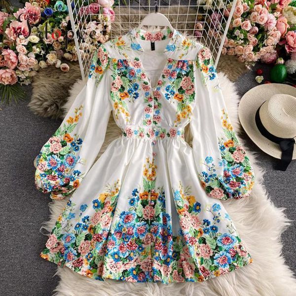 elegant dress spring autumn new fashion temperament lantern sleeve printed v-neck vestidos collect waist hit color dress, Black;gray
elegant dress spring autumn new fashion temperament lantern sleeve printed v-neck vestidos collect waist hit color dress, Black;gray
