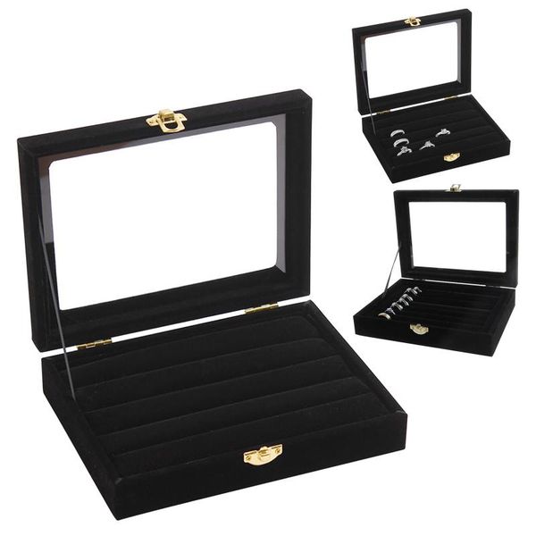 fashion ring earrings jewelry box display storage velvet jewelry case casket glass cover organizer holder rack
fashion ring earrings jewelry box display storage velvet jewelry case casket glass cover organizer holder rack