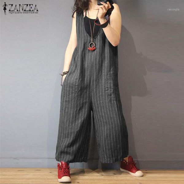zanzea jumpsuits women 2020 fashion v neck sleeveless striped romper female casual wide leg overalls lady plus size work pants1, Black;white
zanzea jumpsuits women 2020 fashion v neck sleeveless striped romper female casual wide leg overalls lady plus size work pants1, Black;white