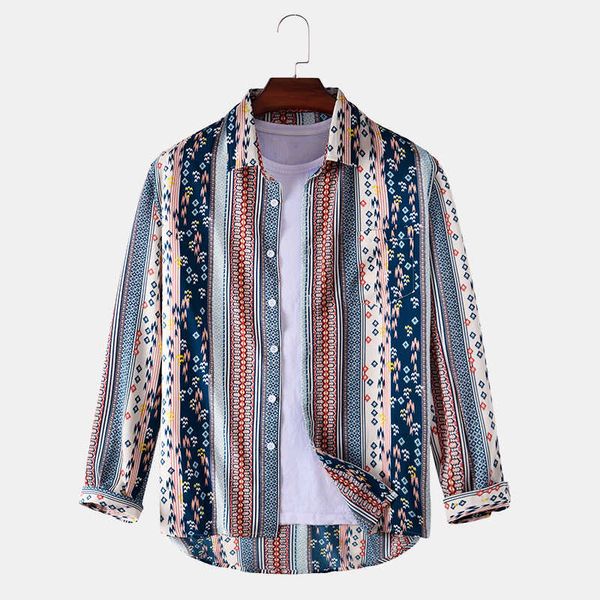 2021 new long sleeve national printing casual men's shirtslim fit fashion floral print dress males clothes, White;black
2021 new long sleeve national printing casual men's shirtslim fit fashion floral print dress males clothes, White;black
