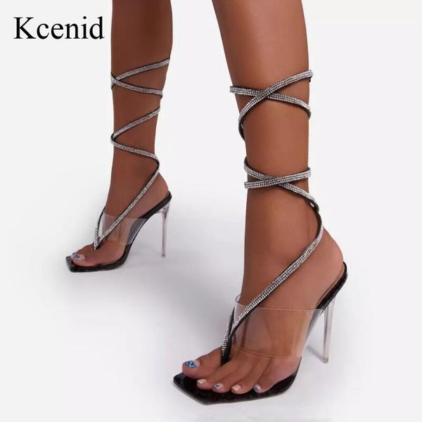 sandals kcenid summer gladiator women fashion rhinestone crystal ankle strap lace-up thong clear high heels shoes, Black
sandals kcenid summer gladiator women fashion rhinestone crystal ankle strap lace-up thong clear high heels shoes, Black