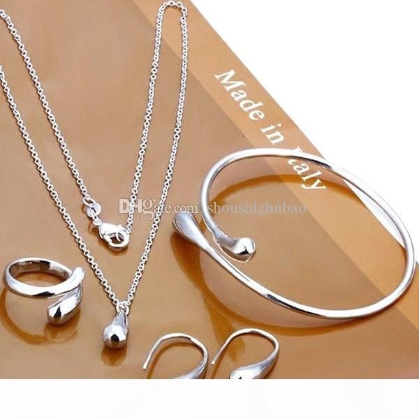 n925-sterling silver color fashion jewelry drop necklace & bracelet & ring adjustable & earrings ladies jewelry set, Black
n925-sterling silver color fashion jewelry drop necklace & bracelet & ring adjustable & earrings ladies jewelry set, Black