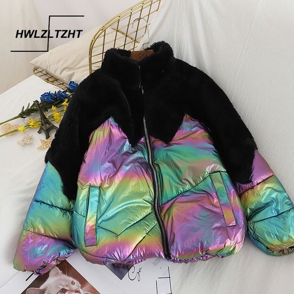 hwlzltzhtlambswool winter jacket for women patchwork warm women coat shiny jackets large sizes streetwear harajuku women's parka 201028, Black;brown
hwlzltzhtlambswool winter jacket for women patchwork warm women coat shiny jackets large sizes streetwear harajuku women's parka 201028, Black;brown