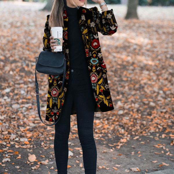 2020 new female autumn flower print pattern long sleeve vintage casual women slim coat winter lapel fashion clothing ropa mujer, Tan;black
2020 new female autumn flower print pattern long sleeve vintage casual women slim coat winter lapel fashion clothing ropa mujer, Tan;black