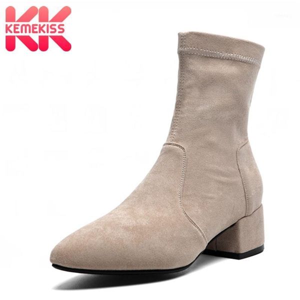 boots kemekiss flock upper women stretch ankle fashion solid color casual square heel shoes club mujer footwear size 32-431, Black
boots kemekiss flock upper women stretch ankle fashion solid color casual square heel shoes club mujer footwear size 32-431, Black