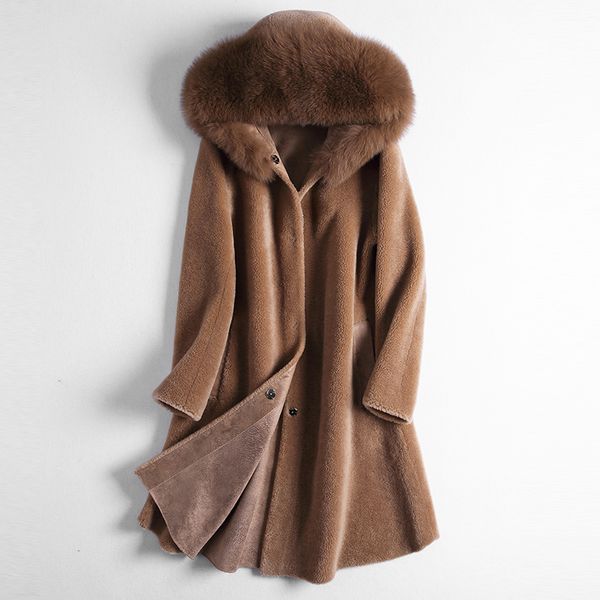 2021 new female coat sheep autumn courtyard wool winter woman regal jacket fox skin manteau femme hiver kj1072 m9z8, Black
2021 new female coat sheep autumn courtyard wool winter woman regal jacket fox skin manteau femme hiver kj1072 m9z8, Black