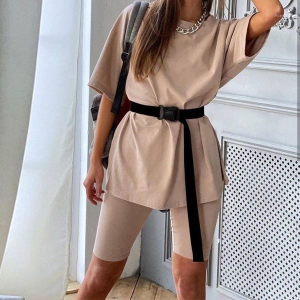 summer 2020 women set o neck loose short sleeve shirt and biker shorts casual two piece sets white outfit khaki suit1, Gray
summer 2020 women set o neck loose short sleeve shirt and biker shorts casual two piece sets white outfit khaki suit1, Gray