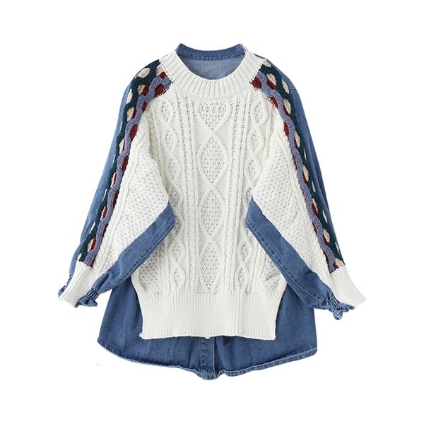 lanmrem new autumn patchwork sweater split joint denim split joint knitting pullover batwing sleeves wk09205l 201111, White;black
lanmrem new autumn patchwork sweater split joint denim split joint knitting pullover batwing sleeves wk09205l 201111, White;black