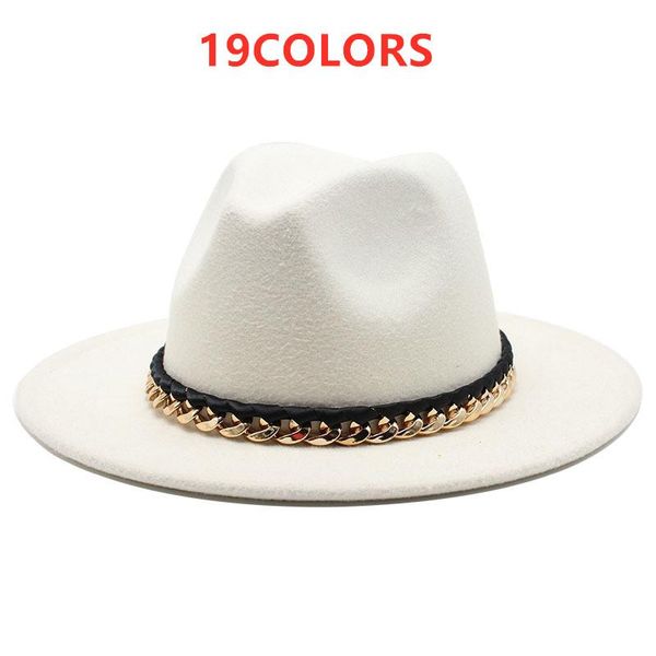 Felt Fedora Hat Men Women Jzz Hats Gentleman Cotton Winter Black White Yellow Wide Brim Iron Chain Top Hat Chapeau Femme 19color, Blue;gray
Felt Fedora Hat Men Women Jzz Hats Gentleman Cotton Winter Black White Yellow Wide Brim Iron Chain Top Hat Chapeau Femme 19color, Blue;gray