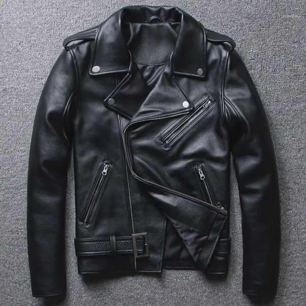 men's leather & faux 2021 winter black cowhide motorcycle jacket men short slim genuine real cow biker coat male fashion outerwear1
men's leather & faux 2021 winter black cowhide motorcycle jacket men short slim genuine real cow biker coat male fashion outerwear1