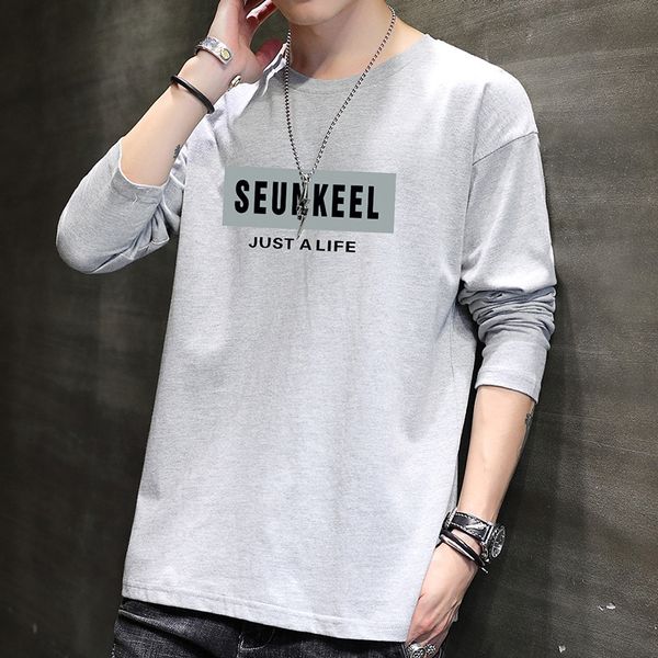 men's long sleeve round neck cotton trend youth student casual autumn print loose size t-shirt, White;black
men's long sleeve round neck cotton trend youth student casual autumn print loose size t-shirt, White;black