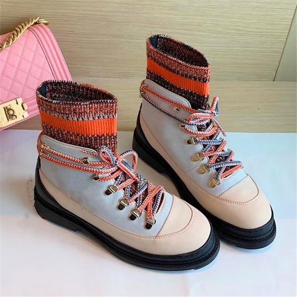knitted socks boots mixed color stitching short boots lace-up woolen socks thick-soled snow high-women's shoes, Black
knitted socks boots mixed color stitching short boots lace-up woolen socks thick-soled snow high-women's shoes, Black