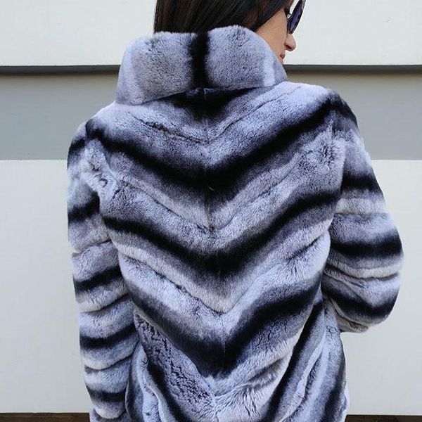 women's fur & faux women real rex jacket short coat chinchilla color with stripe warm winter 2021 classic furry soft fluffy, Black
women's fur & faux women real rex jacket short coat chinchilla color with stripe warm winter 2021 classic furry soft fluffy, Black