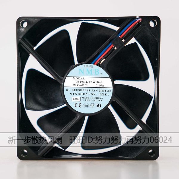 for nmb 3610ml-05w-b49 9225 9025 9cm dc 24v 0.16a for fanuc series 16/18 ta, ma, tb, mb, tc, mc cooling fan1
for nmb 3610ml-05w-b49 9225 9025 9cm dc 24v 0.16a for fanuc series 16/18 ta, ma, tb, mb, tc, mc cooling fan1