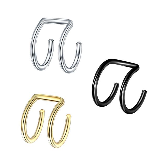 3pairs clip on wrap earring tragus stainless steel 2 rings ear cuff clip nose ring fake piercing body jewelry helix earrings q jllvlr, Silver
3pairs clip on wrap earring tragus stainless steel 2 rings ear cuff clip nose ring fake piercing body jewelry helix earrings q jllvlr, Silver