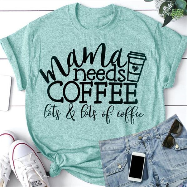 new mama needs coffee women green letters print t shirt summer short sleeve o neck tees s 5xl casual tshirt for female, White
new mama needs coffee women green letters print t shirt summer short sleeve o neck tees s 5xl casual tshirt for female, White