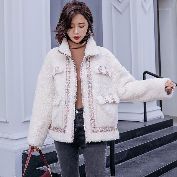 women's fur & faux french 100% real wool fragrance female jacket coats and jackets women 2021 sheep shearing coat vetement femme zjt740, Black
women's fur & faux french 100% real wool fragrance female jacket coats and jackets women 2021 sheep shearing coat vetement femme zjt740, Black